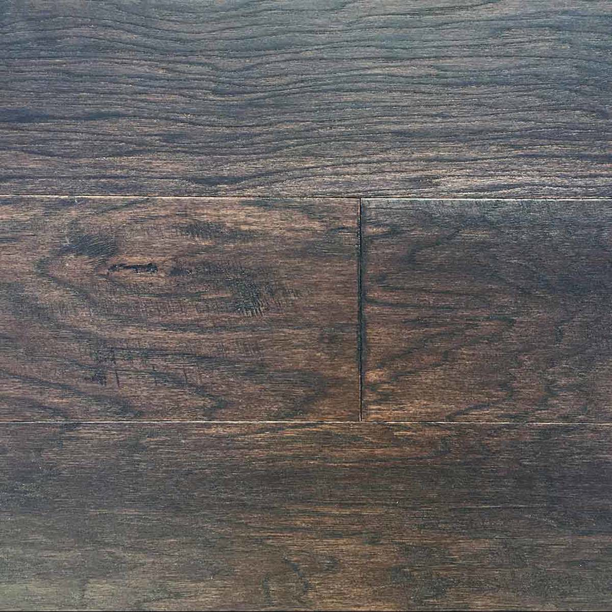 Black Brown Hickory Seaside Wirebrush 6, T And G Hardwood Flooring