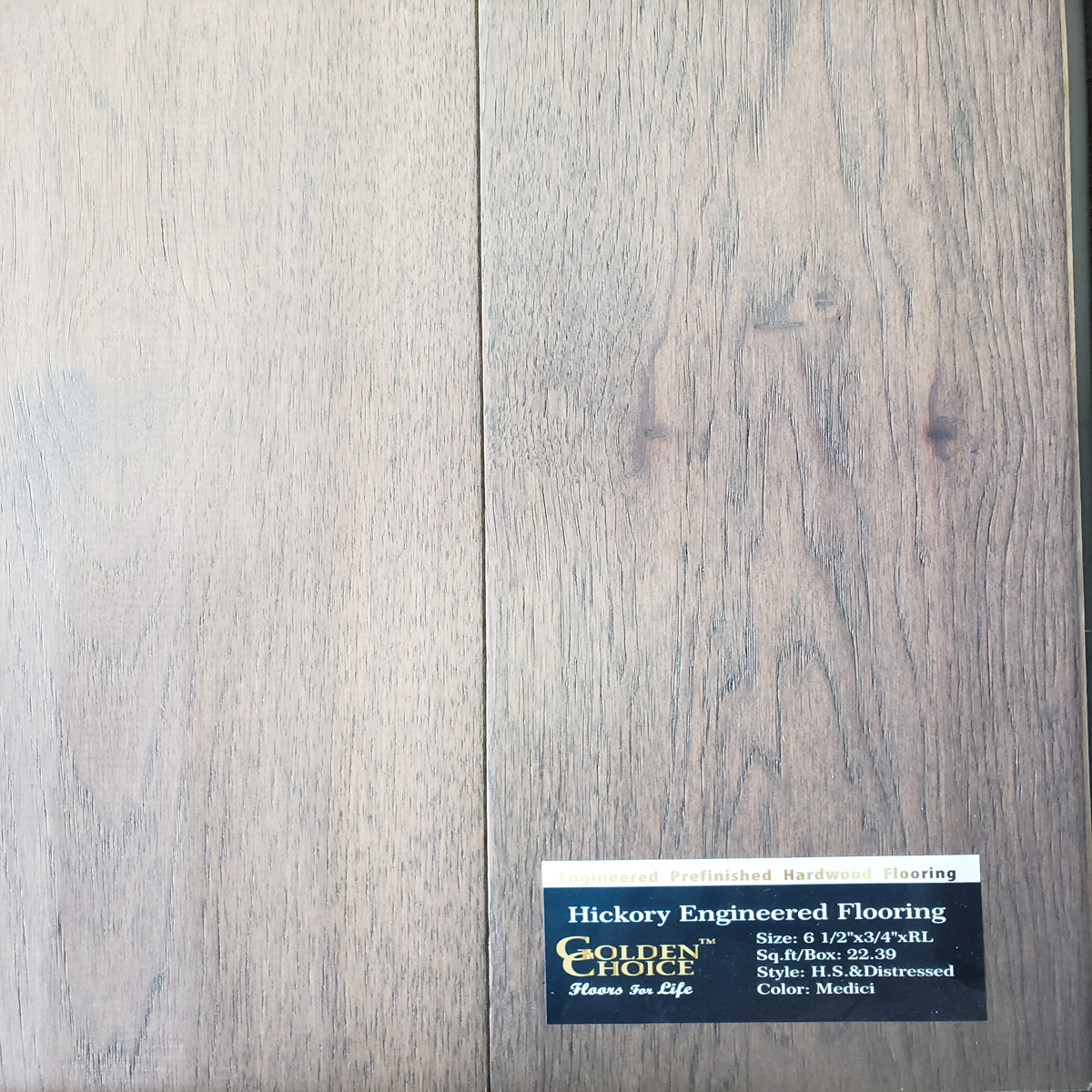 Gray Beige Medici Hickory 6 5 Handscraped Distressed Engineered Hardwood Flooring